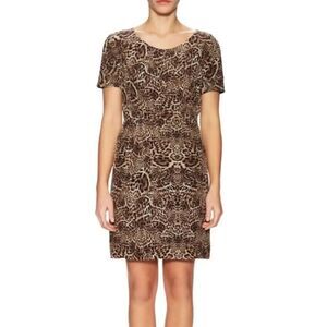 The Kooples Leopard Print Silk Short Sleeve Mini CDC Dress